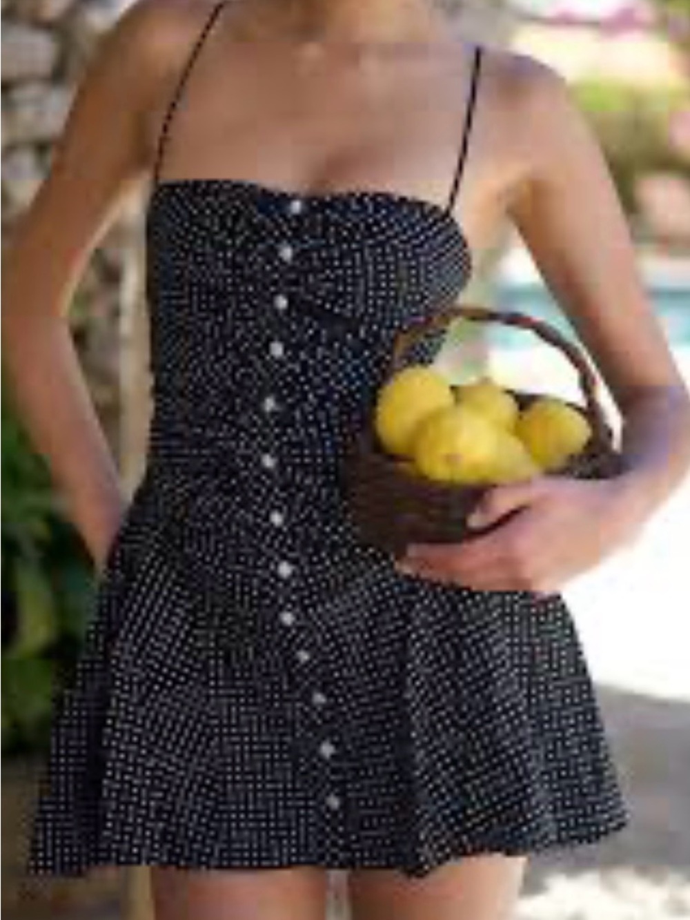 Commense Black White Polka Dot Button-Front Romper
